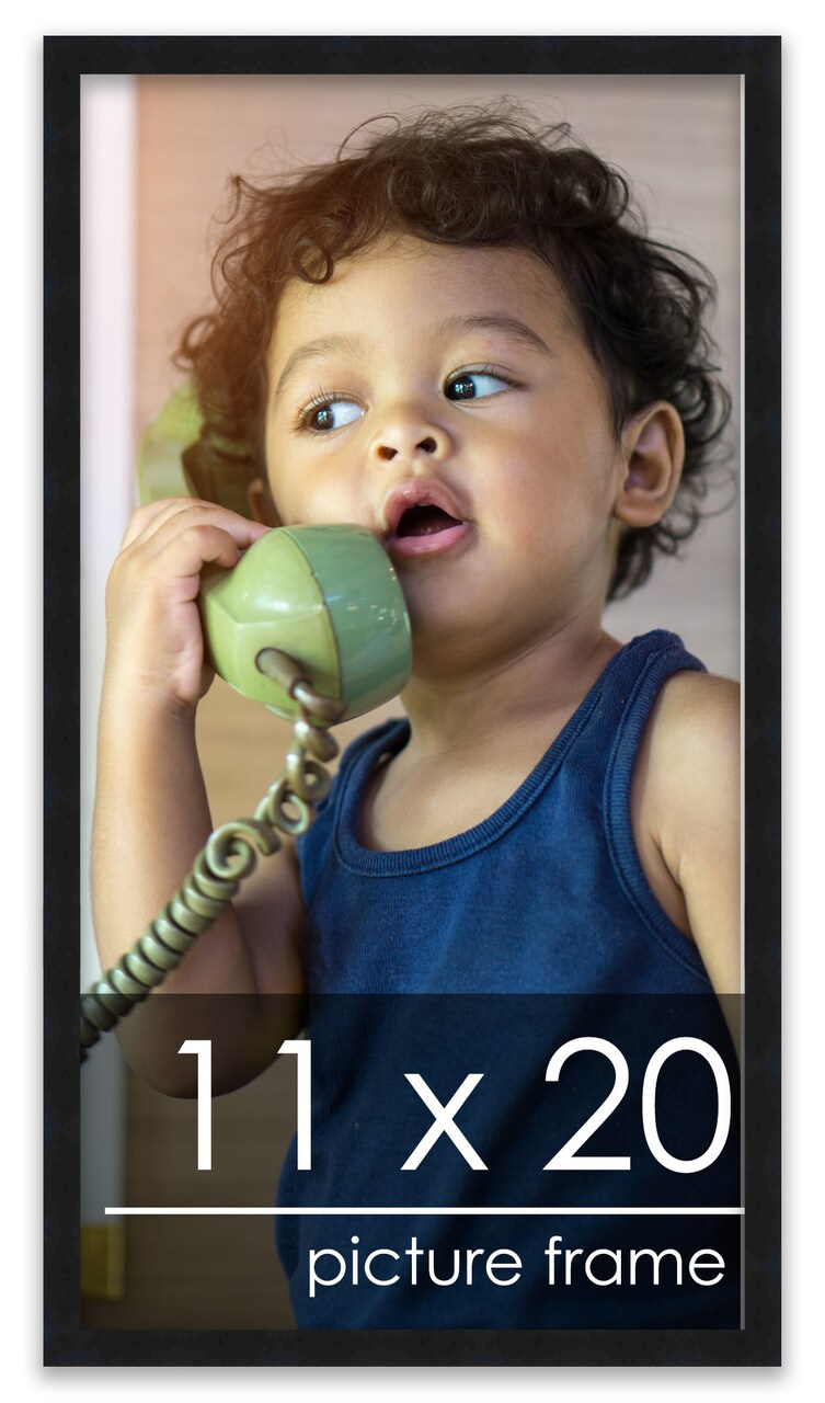 Classic Modern Black Picture Frame - UV Acrylic, Foam Board Backing, Hanging Hardware